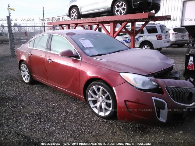 2G4GT5GX8E9234028 - 2014 BUICK REGAL GS RED photo 1