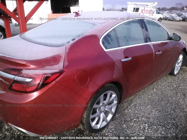 2G4GT5GX8E9234028 - 2014 BUICK REGAL GS RED photo 4