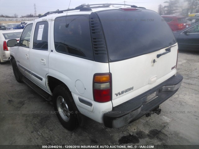 1GKEK13T61J111258 - 2001 GMC YUKON WHITE photo 3