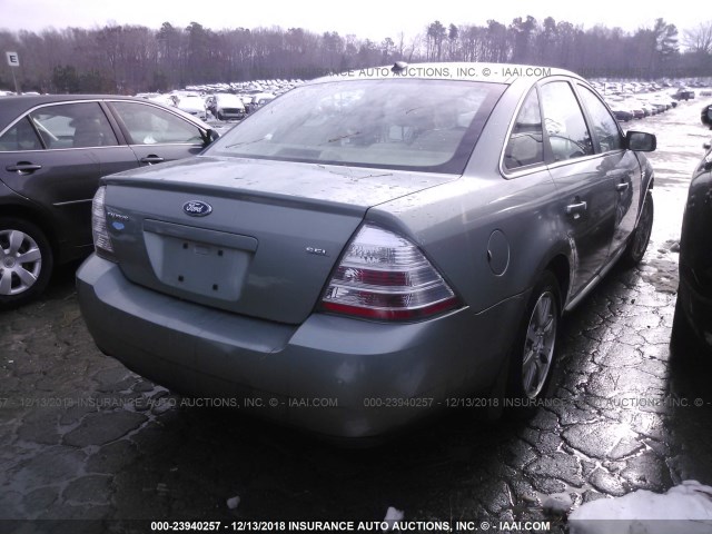 1FAHP24W48G108350 - 2008 FORD TAURUS SEL GREEN photo 4