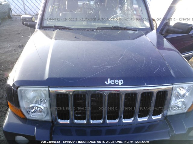 1J8HG58N66C164591 - 2006 JEEP COMMANDER LIMITED BLUE photo 10