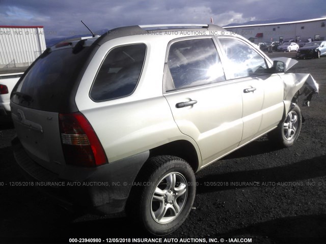 KNDJE723687522253 - 2008 KIA SPORTAGE EX/LX TAN photo 4