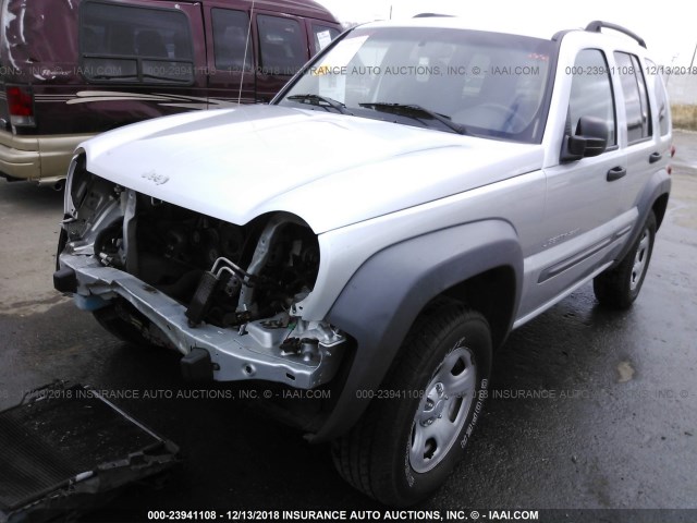 1J4GL48K33W718608 - 2003 JEEP LIBERTY SPORT/FREEDOM SILVER photo 2