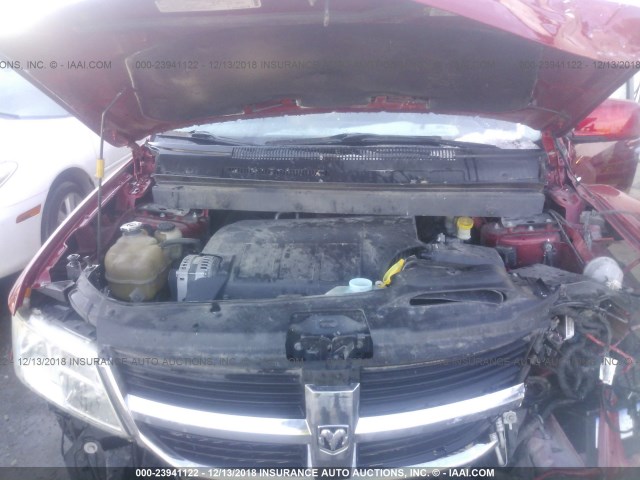 3D4PH5FV9AT162854 - 2010 DODGE JOURNEY SXT RED photo 10