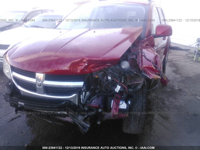 3D4PH5FV9AT162854 - 2010 DODGE JOURNEY SXT RED photo 6