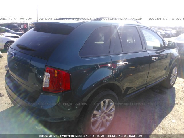 2FMDK3JC8BBA12089 - 2011 FORD EDGE SEL TURQUOISE photo 4