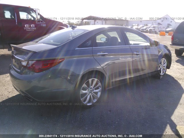 5NPEC4AB7CH439417 - 2012 HYUNDAI SONATA SE/LIMITED GRAY photo 4