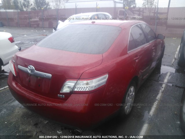 4T1BB3EK6BU143363 - 2011 TOYOTA CAMRY HYBRID RED photo 4