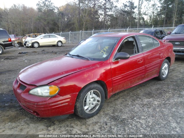 1G2NF52F92C232198 - 2002 PONTIAC GRAND AM SE1 RED photo 2