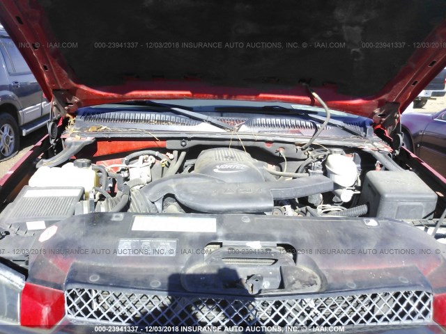 3GNEC13T83G127143 - 2003 CHEVROLET AVALANCHE C1500 RED photo 10
