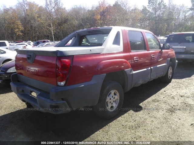 3GNEC13T83G127143 - 2003 CHEVROLET AVALANCHE C1500 RED photo 4