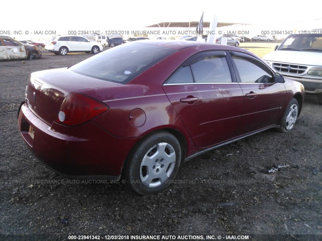 1G2ZF58B574104631 - 2007 PONTIAC G6 VALUE LEADER/BASE RED photo 4