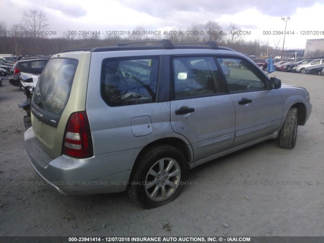 JF1SG65675H726151 - 2005 SUBARU FORESTER 2.5XS SILVER photo 4