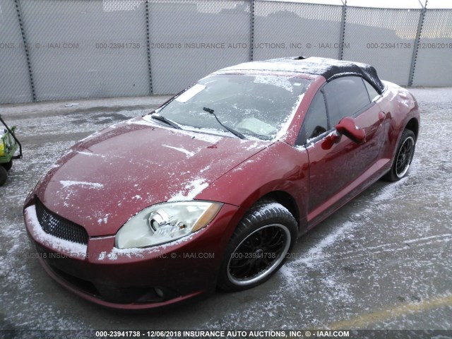 4A37L5EFXBE013504 - 2011 MITSUBISHI ECLIPSE SPYDER GS RED photo 2