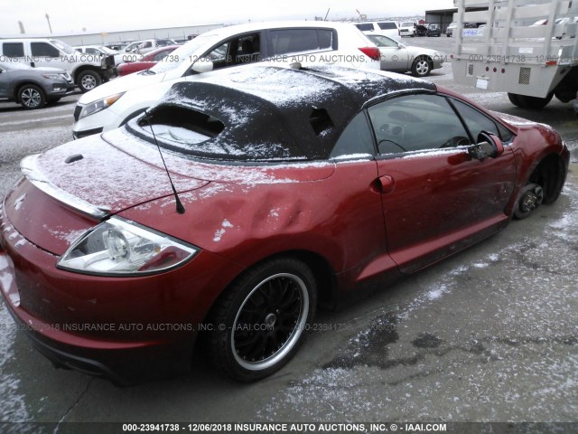 4A37L5EFXBE013504 - 2011 MITSUBISHI ECLIPSE SPYDER GS RED photo 4