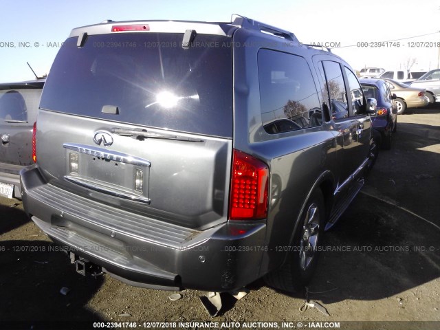 5N3AA08A85N800024 - 2005 INFINITI QX56 GRAY photo 4