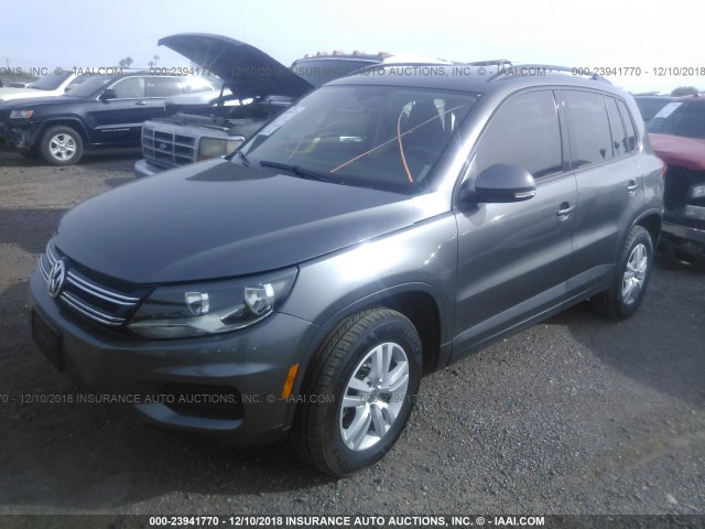 WVGBV7AX7GW535912 - 2016 VOLKSWAGEN TIGUAN S/SE/SEL/R-LINE GRAY photo 2