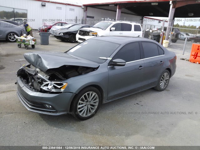 3VWL07AJ1GM230776 - 2016 VOLKSWAGEN JETTA SEL/SEL PREMIUM GRAY photo 2