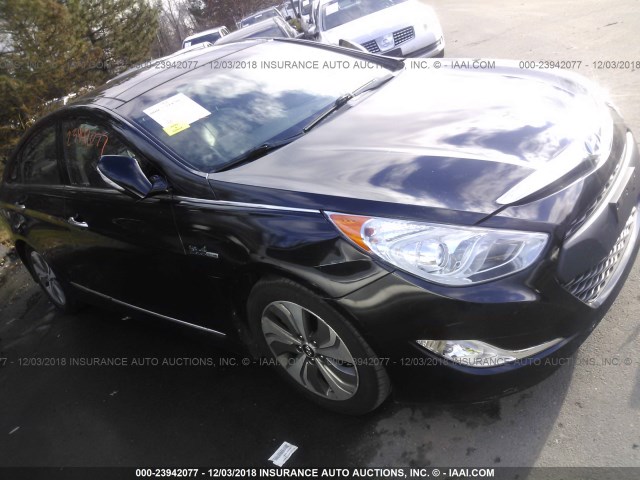 KMHEC4A41EA110493 - 2014 HYUNDAI SONATA HYBRID BLACK photo 1