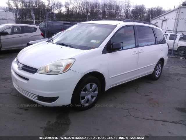 5TDZA23C65S333233 - 2005 TOYOTA SIENNA CE/LE WHITE photo 2