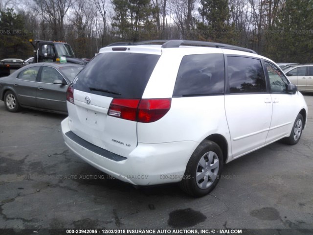 5TDZA23C65S333233 - 2005 TOYOTA SIENNA CE/LE WHITE photo 4