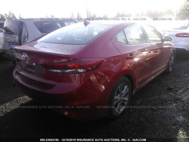 5NPD84LF4JH327393 - 2018 HYUNDAI ELANTRA SEL/VALUE/LIMITED RED photo 4