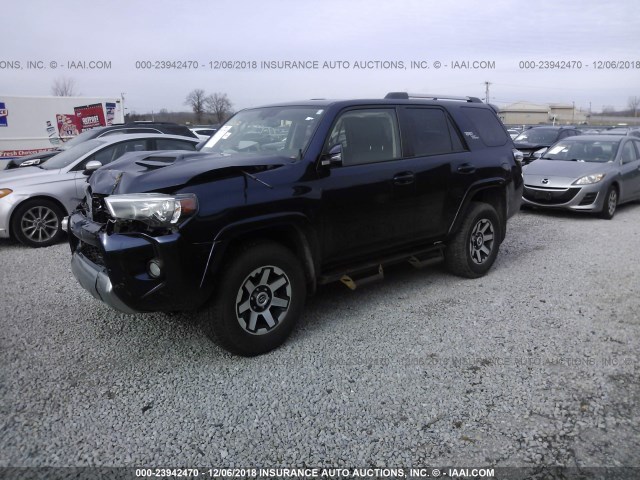 JTEBU5JR6J5511929 - 2018 TOYOTA 4RUNNER SR5 PREM/LTDL/TRAIL/TRD Granatowy zdjęcie 2