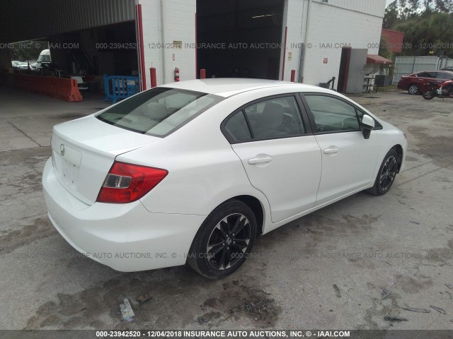 19XFB2F58CE379201 - 2012 HONDA CIVIC LX WHITE photo 4