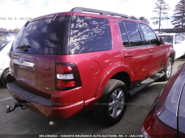 1FMEU73E89UA13798 - 2009 FORD EXPLORER XLT RED photo 4