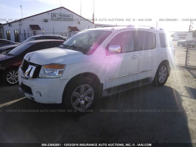 5N1BA0ND6CN615799 - 2012 NISSAN ARMADA SV/SL/PLATINUM WHITE photo 2