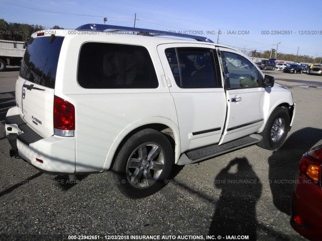 5N1BA0ND6CN615799 - 2012 NISSAN ARMADA SV/SL/PLATINUM WHITE photo 4