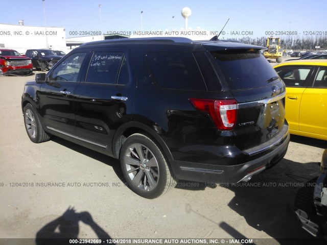 1FM5K7F8XJGB57769 - 2018 FORD EXPLORER LIMITED BLACK photo 3