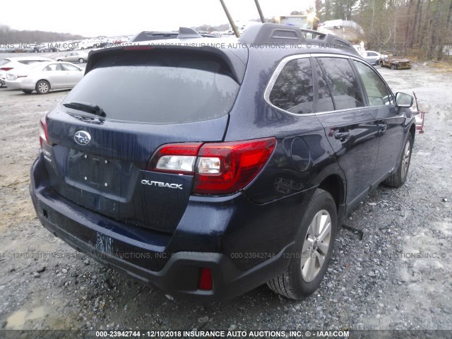 4S4BSAFC5J3350522 - 2018 SUBARU OUTBACK 2.5I PREMIUM BLUE photo 4