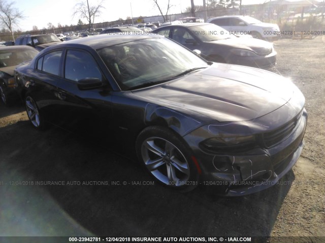 2C3CDXCT0JH225374 - 2018 DODGE CHARGER R/T GRAY photo 1