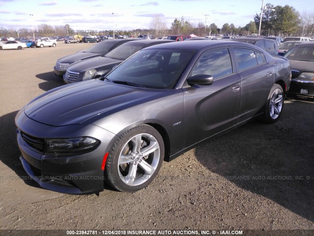 2C3CDXCT0JH225374 - 2018 DODGE CHARGER R/T GRAY photo 2