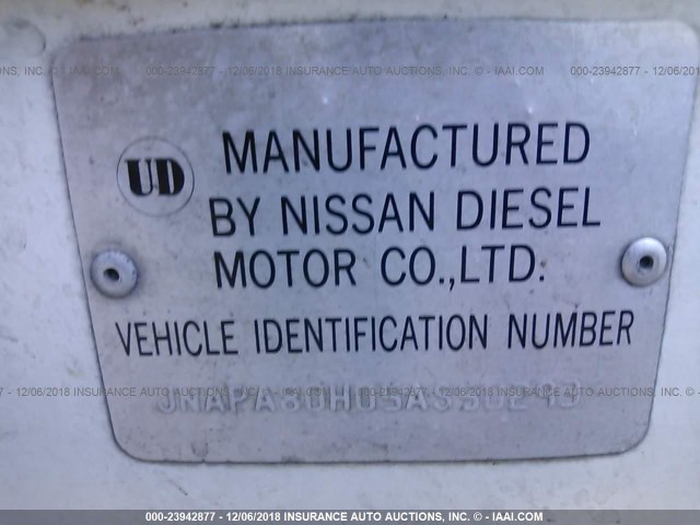 JNAPA80H05AS50293 - 2005 NISSAN DIESEL UD2600 WHITE photo 9