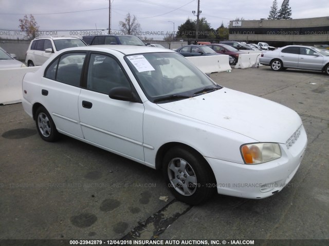 KMHCG45C32U314316 - 2002 HYUNDAI ACCENT GL WHITE photo 1