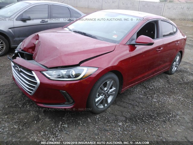 KMHD84LF7HU418203 - 2017 HYUNDAI ELANTRA SE/VALUE/LIMITED RED photo 2