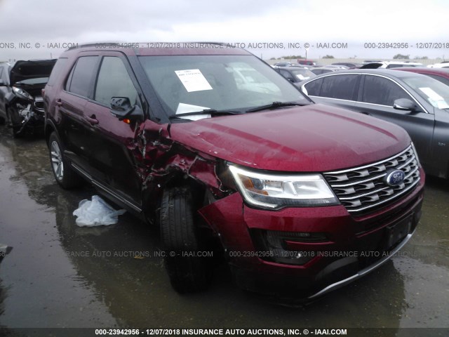 1FM5K7D83GGA43446 - 2016 FORD EXPLORER XLT MAROON photo 1