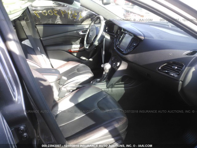 1C3CDFEBXED918972 - 2014 DODGE DART GT GRAY photo 5