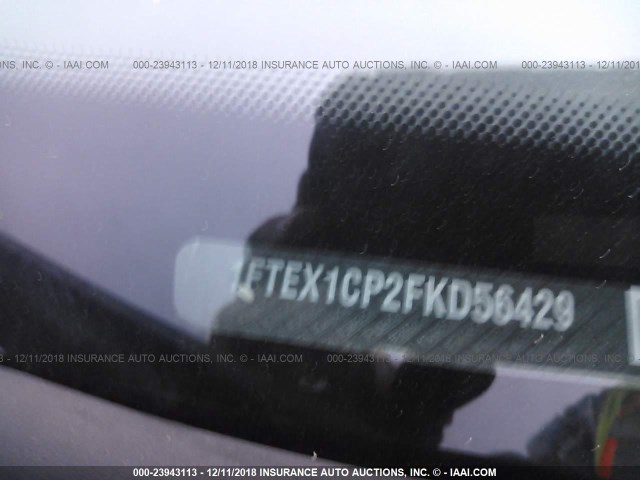 1FTEX1CP2FKD56429 - 2015 FORD F150 SUPER CAB GREEN photo 9