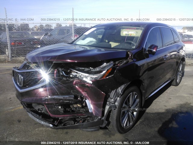 5FRYD3H57HB008388 - 2017 ACURA MDX TECHNOLOGY BURGUNDY photo 2