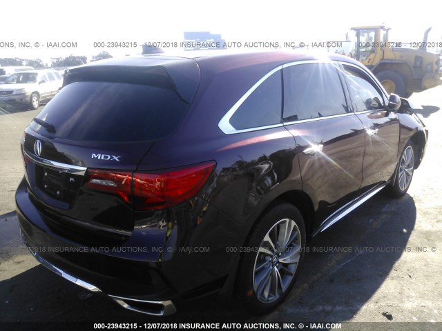 5FRYD3H57HB008388 - 2017 ACURA MDX TECHNOLOGY BURGUNDY photo 4