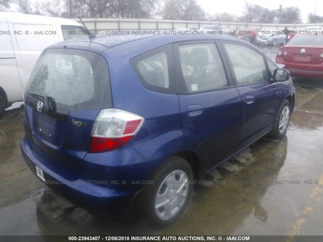 JHMGE8H34DC004746 - 2013 HONDA FIT BLUE photo 4