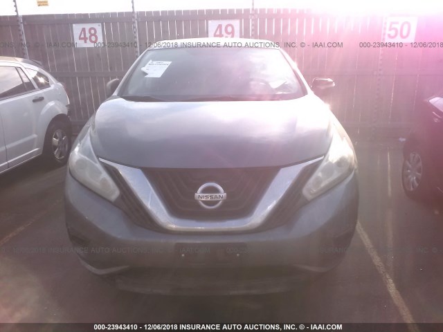 5N1AZ2MH2FN225047 - 2015 NISSAN MURANO S/SL/SV/PLATINUM GRAY photo 6