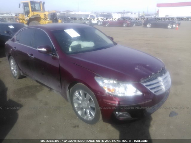 KMHGC4DE1BU136177 - 2011 HYUNDAI GENESIS 3.8L MAROON photo 1