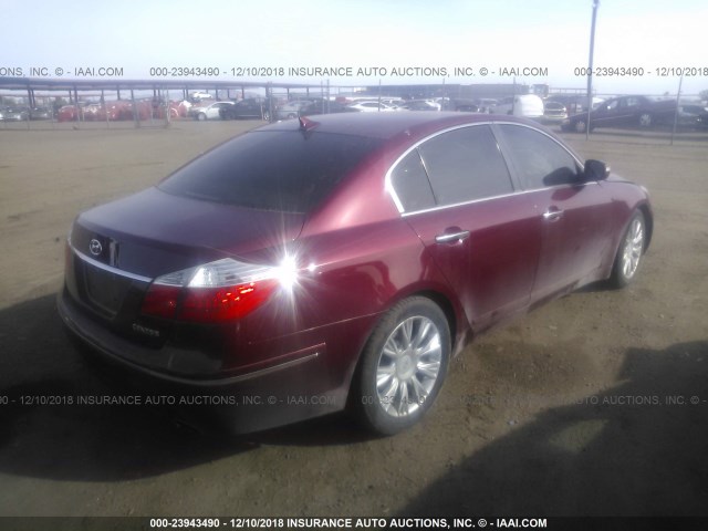 KMHGC4DE1BU136177 - 2011 HYUNDAI GENESIS 3.8L MAROON photo 4