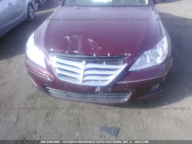 KMHGC4DE1BU136177 - 2011 HYUNDAI GENESIS 3.8L MAROON photo 6