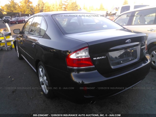 4S3BL616996210385 - 2009 SUBARU LEGACY 2.5I BLACK photo 3