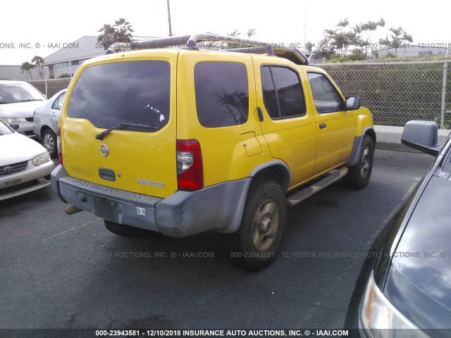 5N1ED28T13C641113 - 2003 NISSAN XTERRA XE/SE YELLOW photo 4